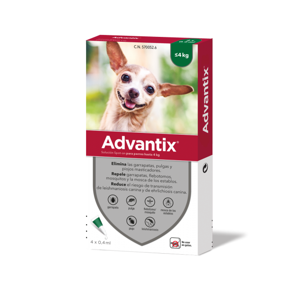 Advantix pipetas 1,5 a 4 kg, 4uni