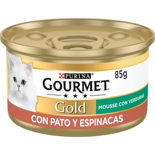 gourmet gold comida húmeda,mousse con pato y espinacas