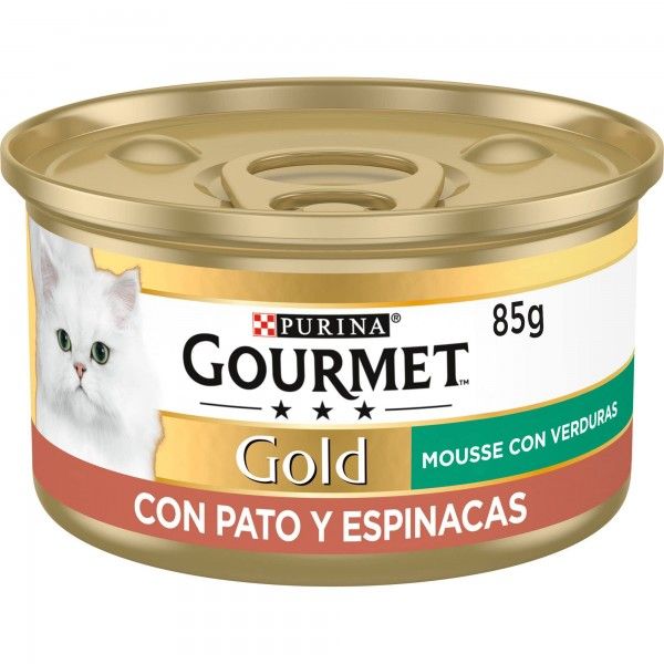 gourmet gold comida húmeda,mousse con pato y espinacas